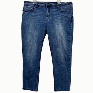 Seven7 Blue Distressed Stretch Slim Straight Jeans Men’s 40x30